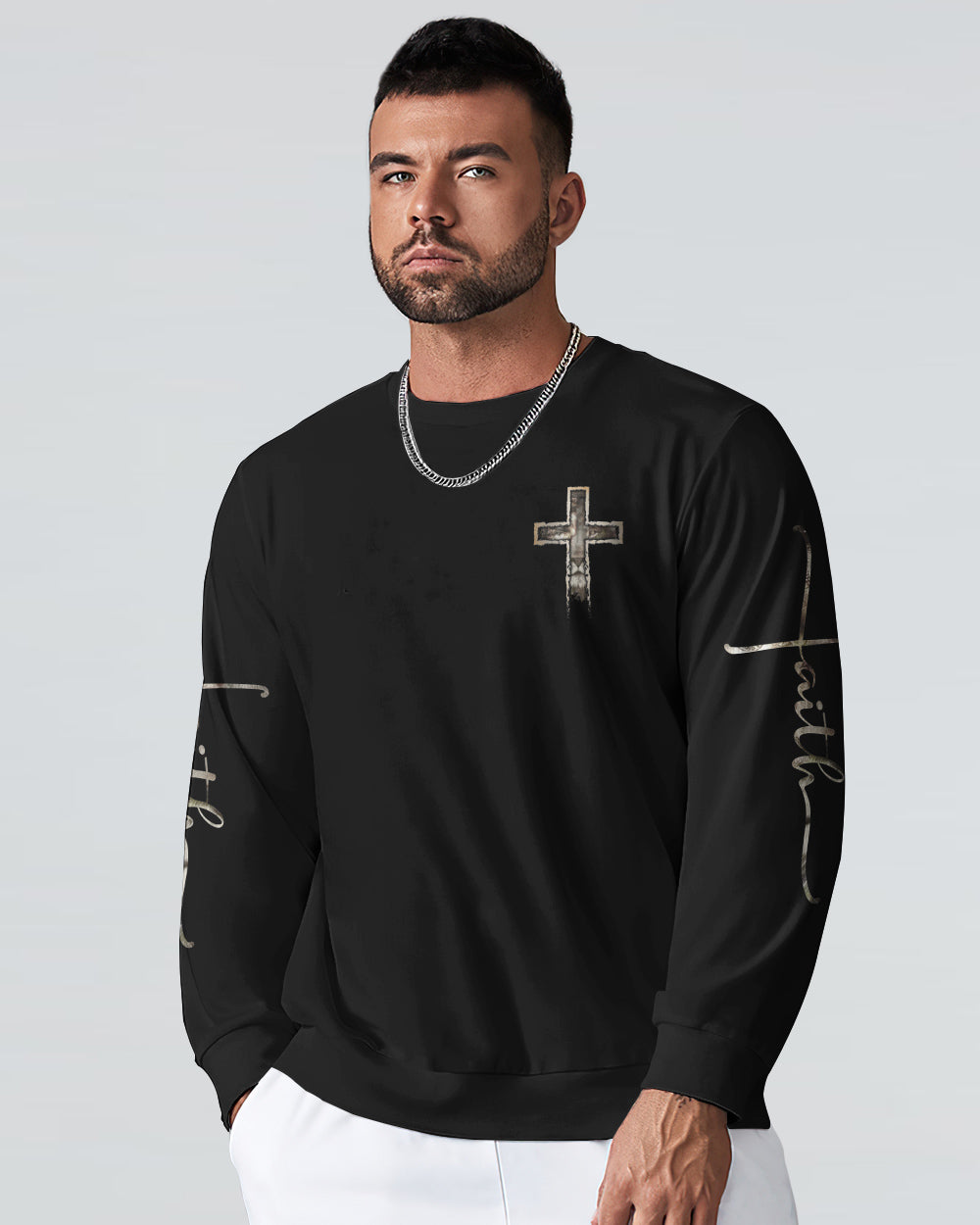 Jesus Lion Half Face Men's Christian Sweatshirt