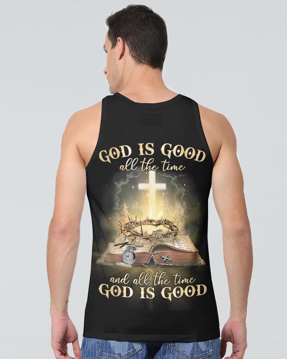 God Is Good All The Time Vintage Men's Christian Tanks