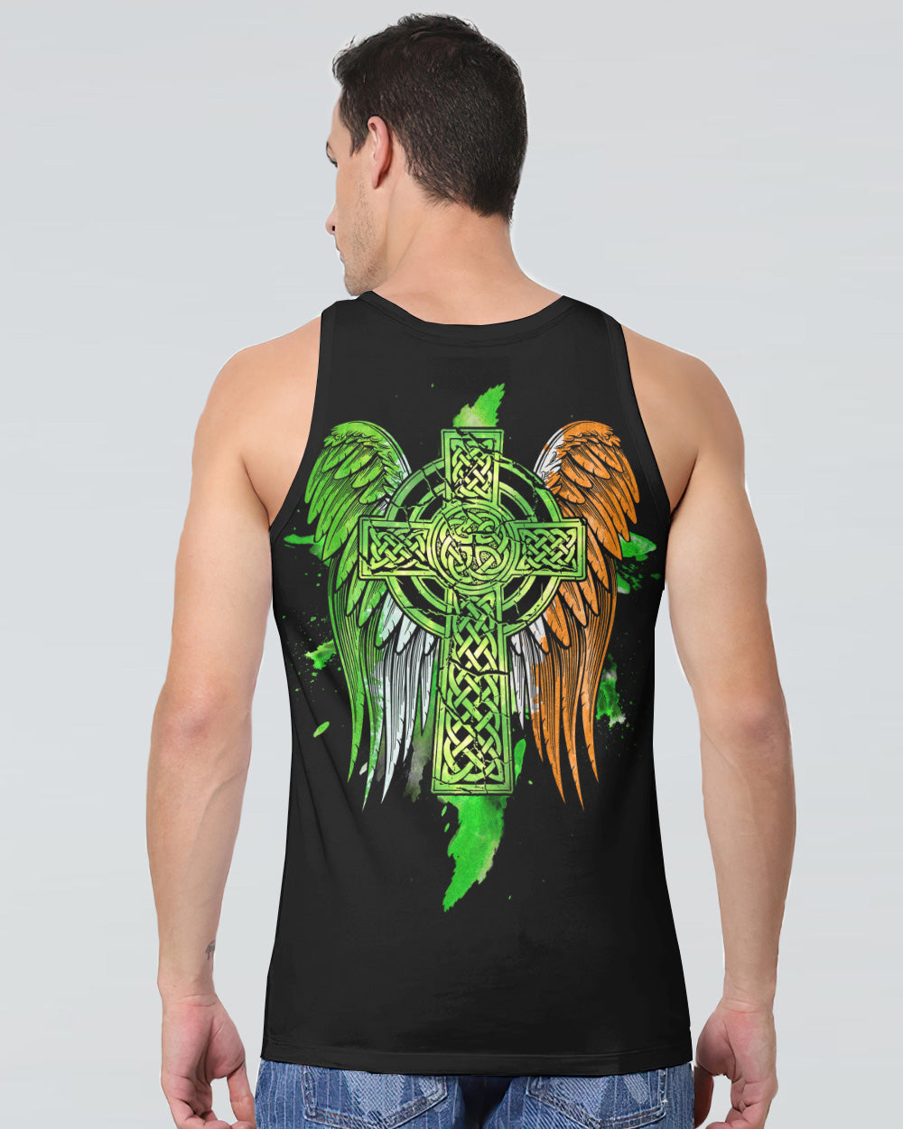 Celtic Cross Irish Wings Men's Christian Tanks
