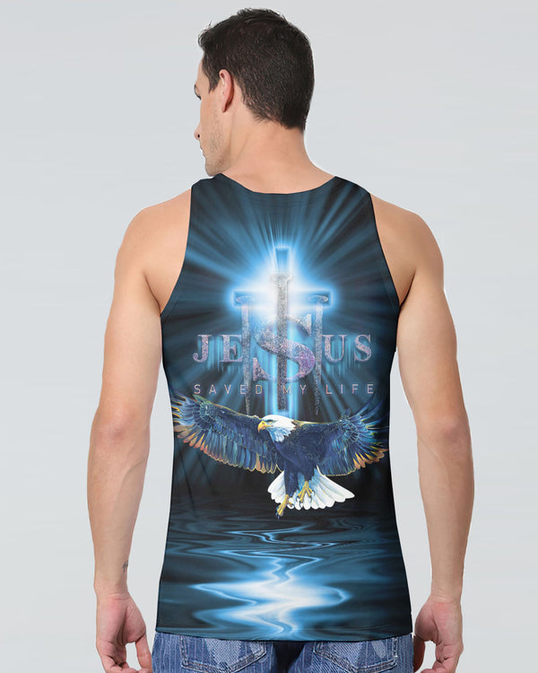 Jesus Saved My Life Eagle Men's Christian Tanks