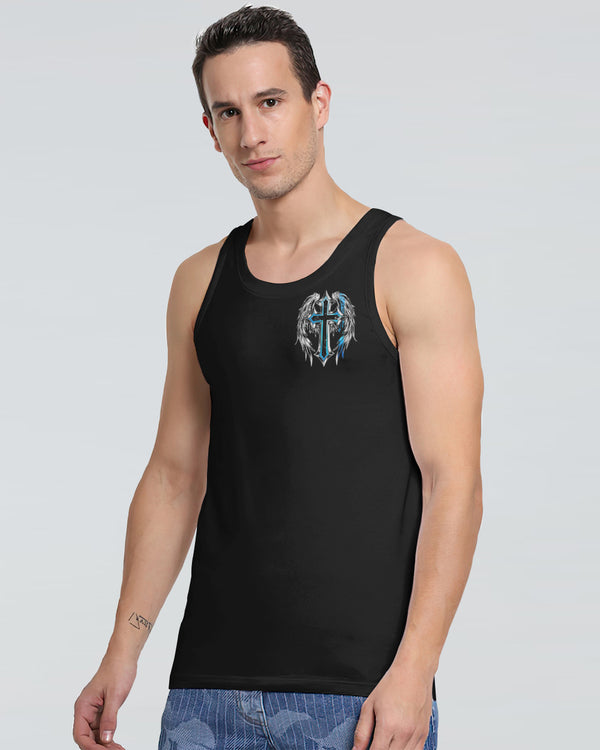 Stand For The Flag Kneel For The Cross Wings Men's Christian Tanks