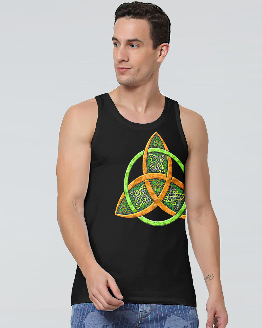 Celtic Cross Irish Wings Men's Christian Tanks