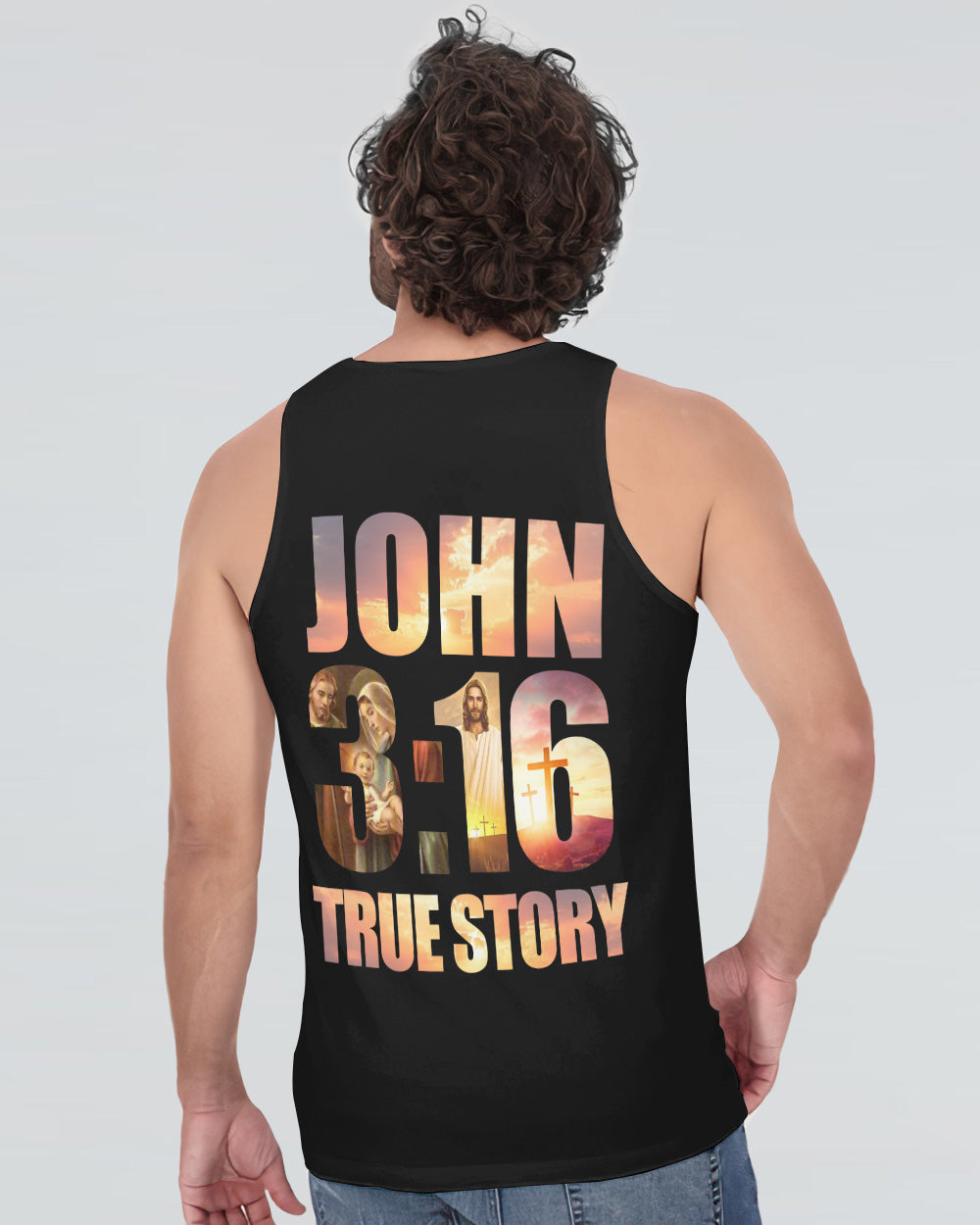 John 3:16 Vintage Jesus Men's Christian Tanks