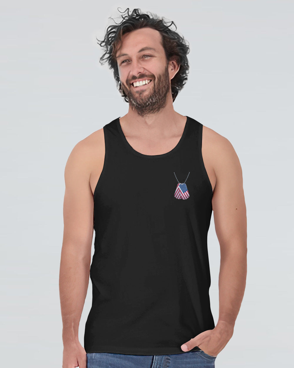 Wings Veteran American Flag Cross Smoke Men's Christian Tanks