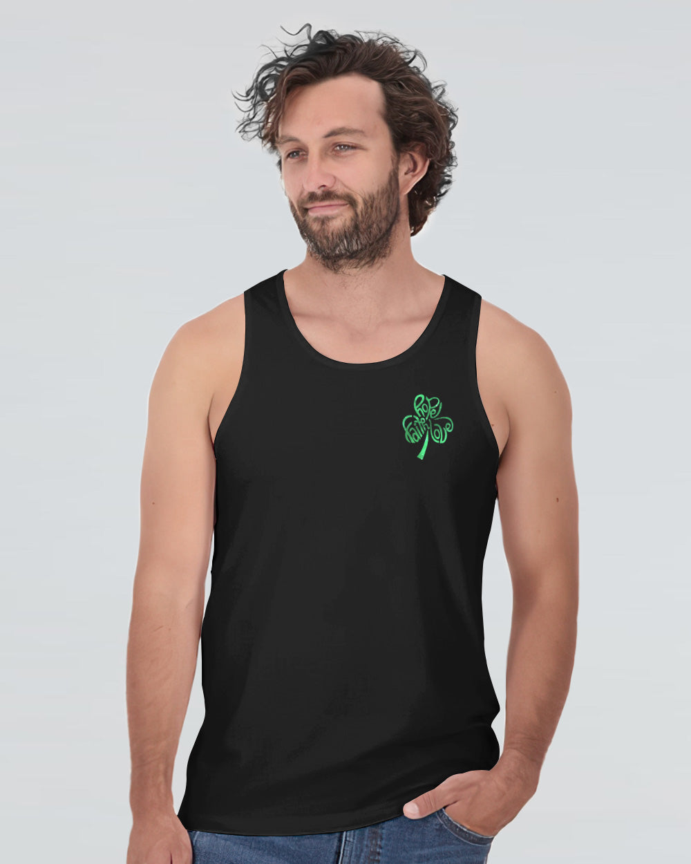 Irish By Blood American By Birth Wings Flag Men's Christian Tanks