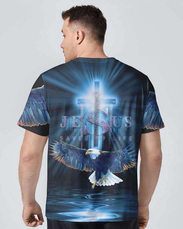 Jesus Saved My Life Eagle Men's Christian Tshirt