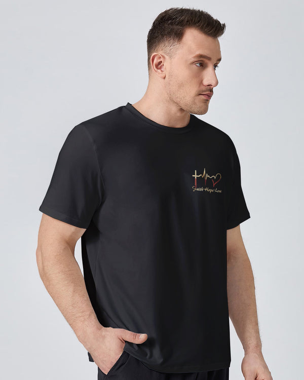 Let Your Faith Be Bigger Than Your Fear Wings Warrior Men's Christian Tshirt