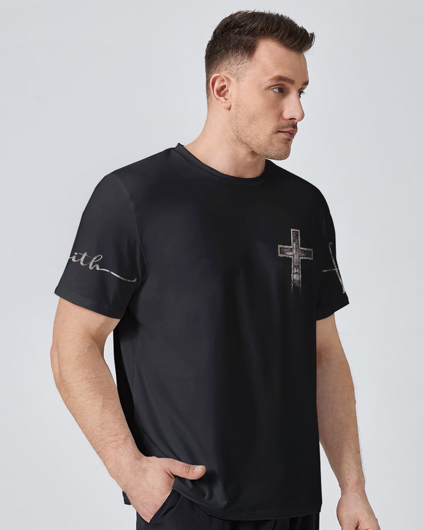 Jesus Lion Half Face Men's Christian Tshirt