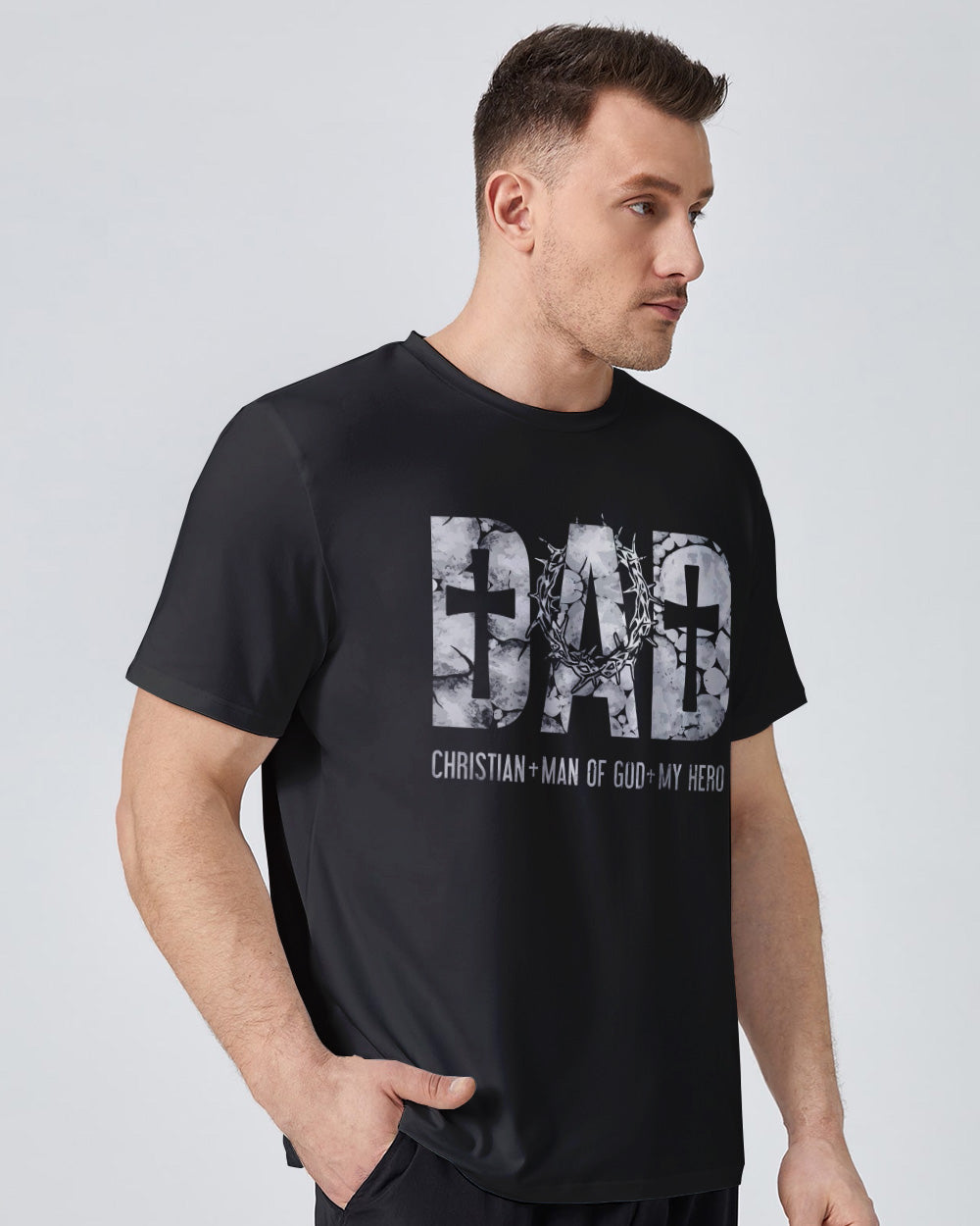 Dad Christian Man Of God My Hero Men's Christian Tshirt