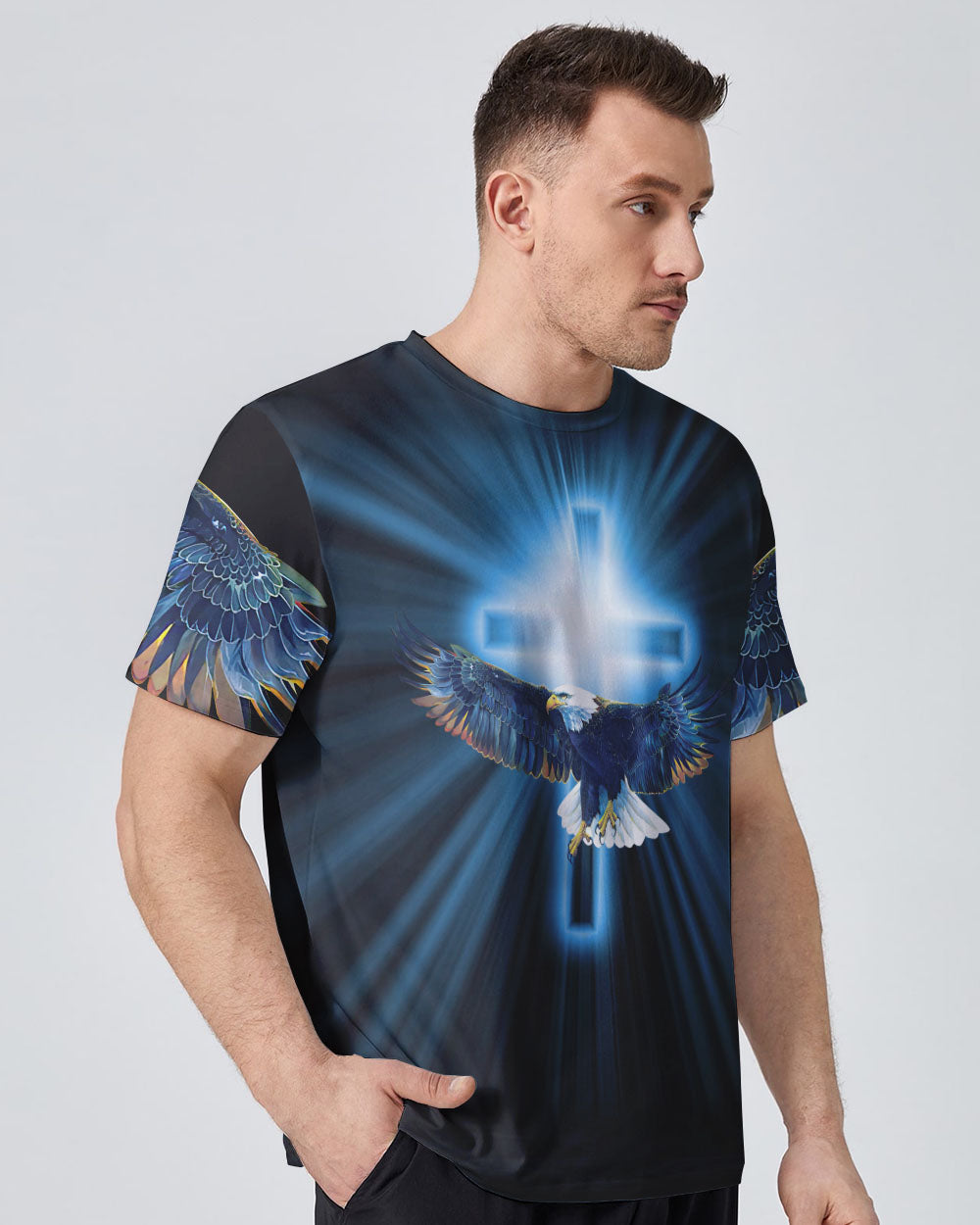 Jesus Saved My Life Eagle Men's Christian Tshirt