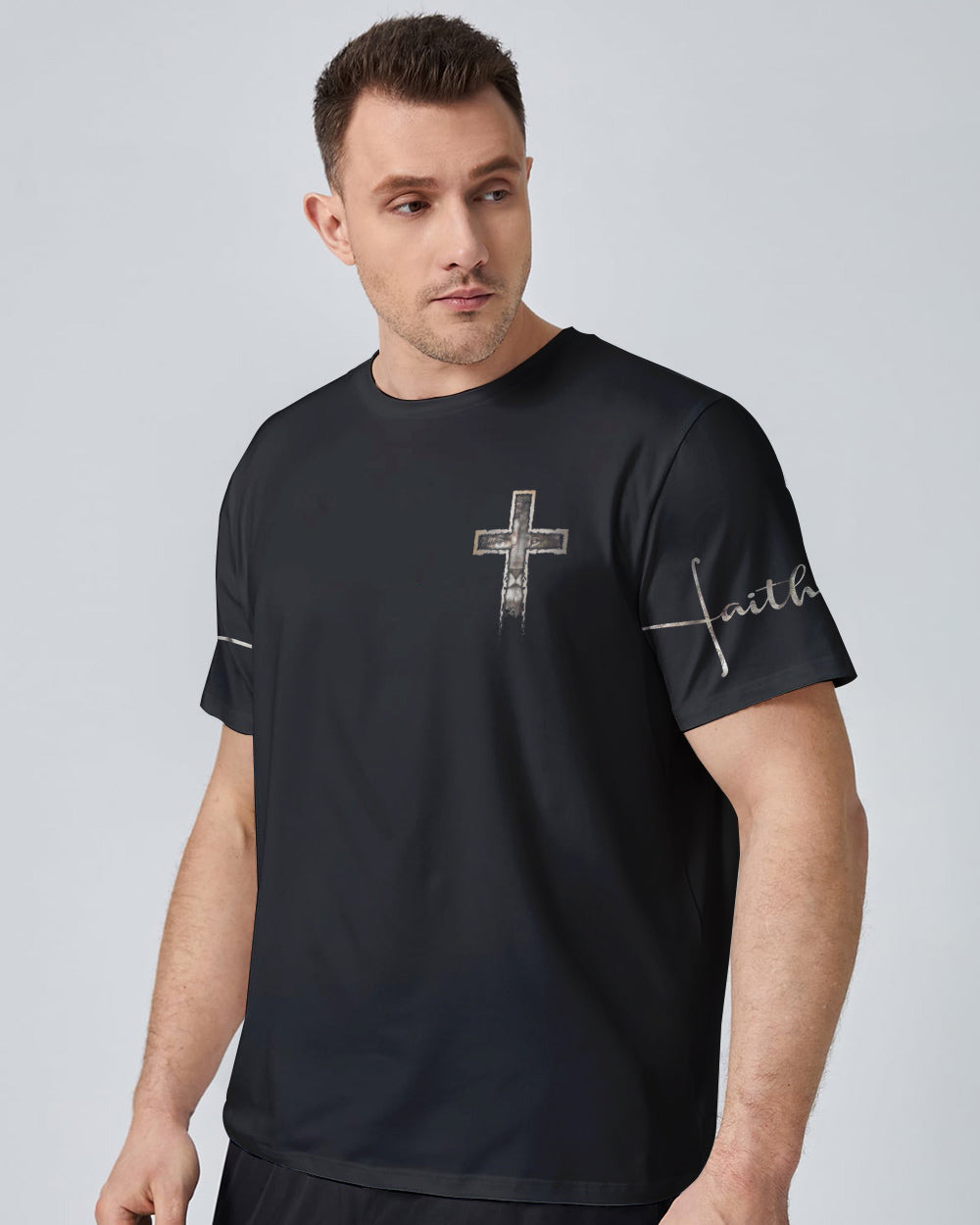 Jesus Lion Half Face Men's Christian Tshirt