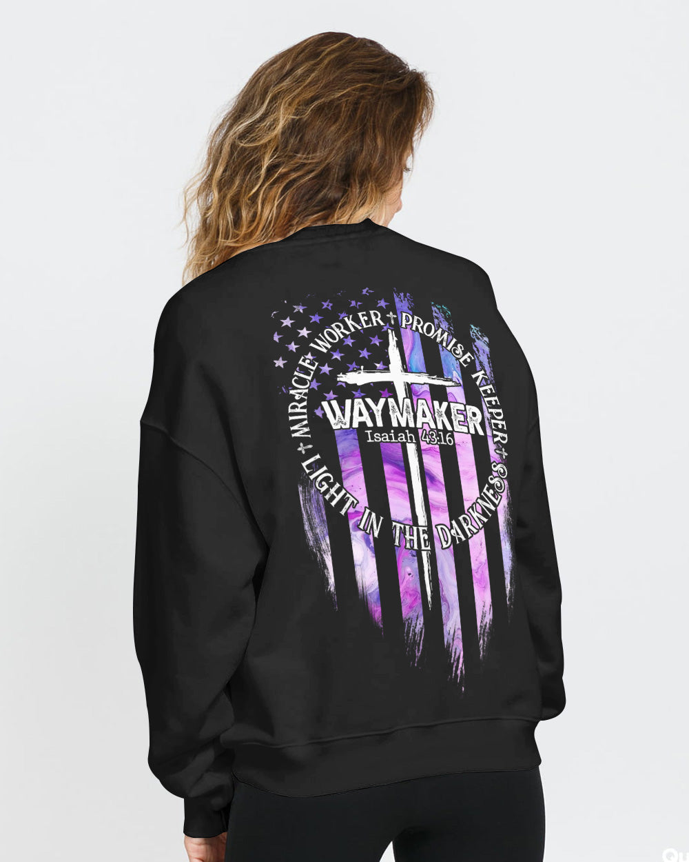 Miracle Worker Promise Keeper Light In The Darkness Abstract Color Women's Christian Sweatshirt