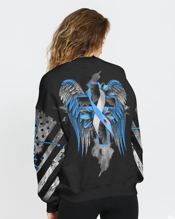 Wings Cross Sunflower Ribbon Women's Diabetes Awareness Sweatshirt