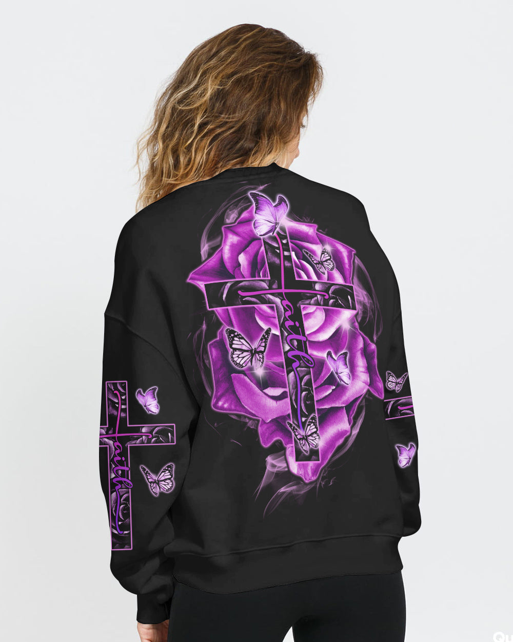 Faith Purple Rose Women's Christian Sweatshirt