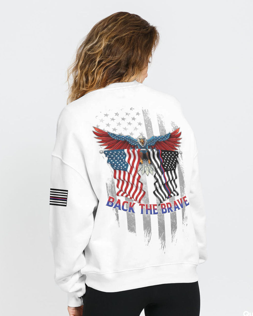 Back The Brave Eagle Flag Women's Christian Sweatshirt