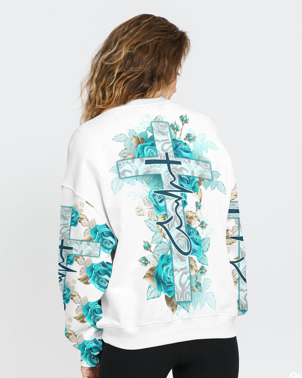 Turquoise Rose Faith Women's Christian Sweatshirt