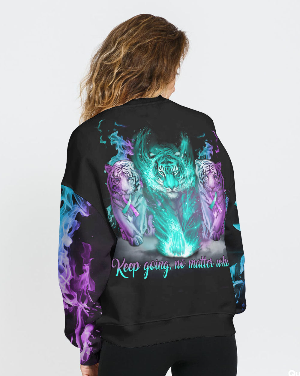 Keep Going No Matter What Tiger Women's Suicide Prevention Awareness Sweatshirt