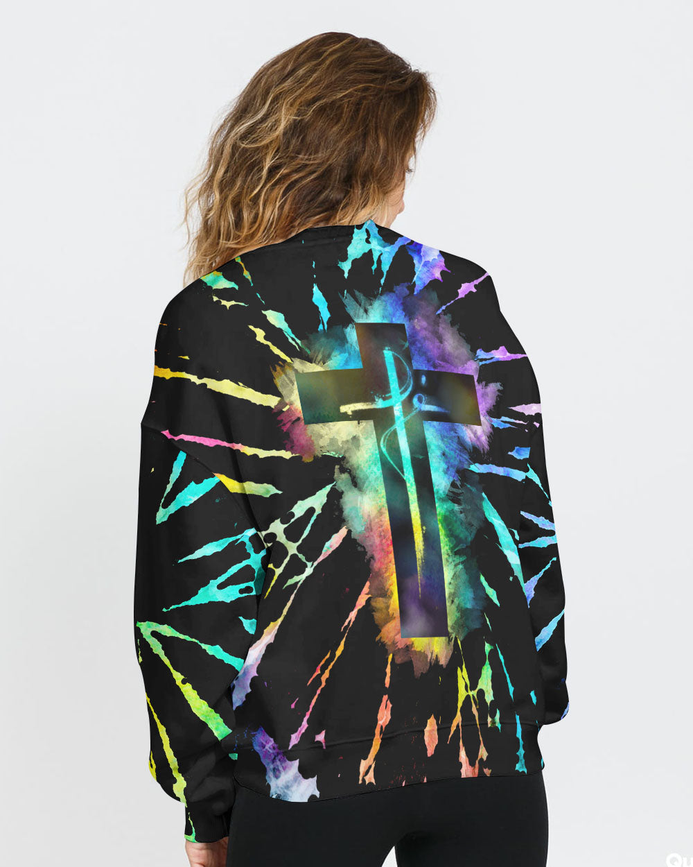 Fé Cross Tie Dye Women's Christian Sweatshirt