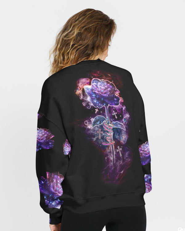 Rose Faith Galaxy Women's Christian Sweatshirt