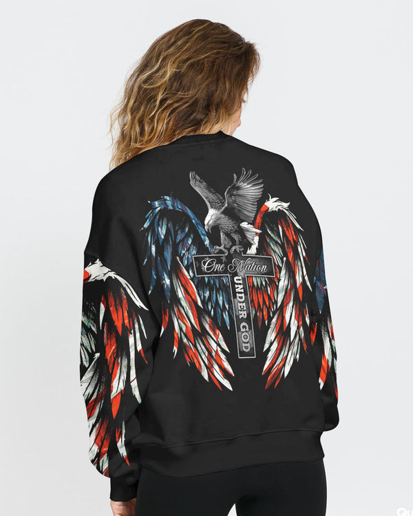 One Nation Under God Painting Women's Christian Sweatshirt