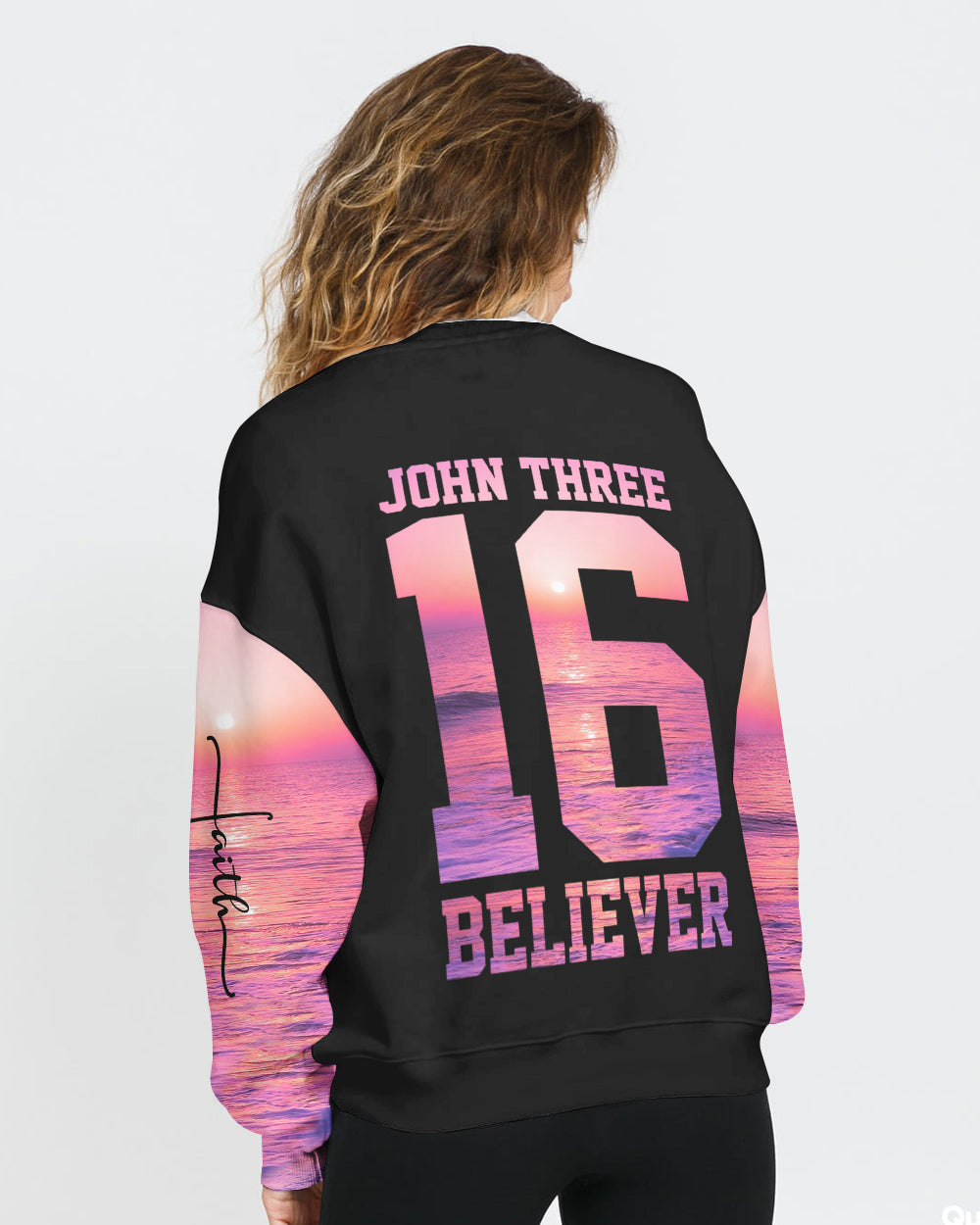 Believer Sunset Beach Women's Christian Sweatshirt