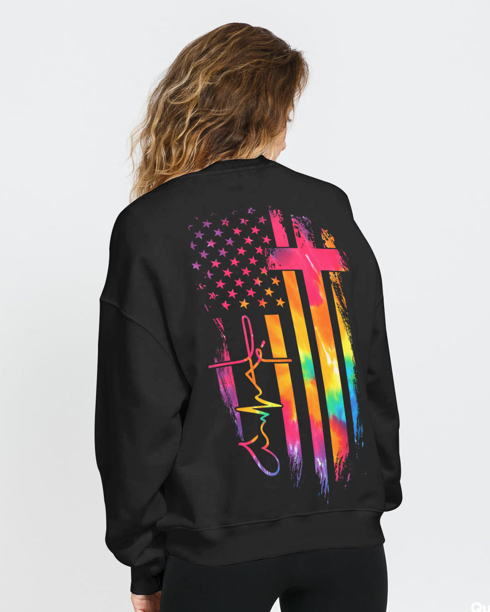 Fé Flag Tie Dye Women's Christian Sweatshirt