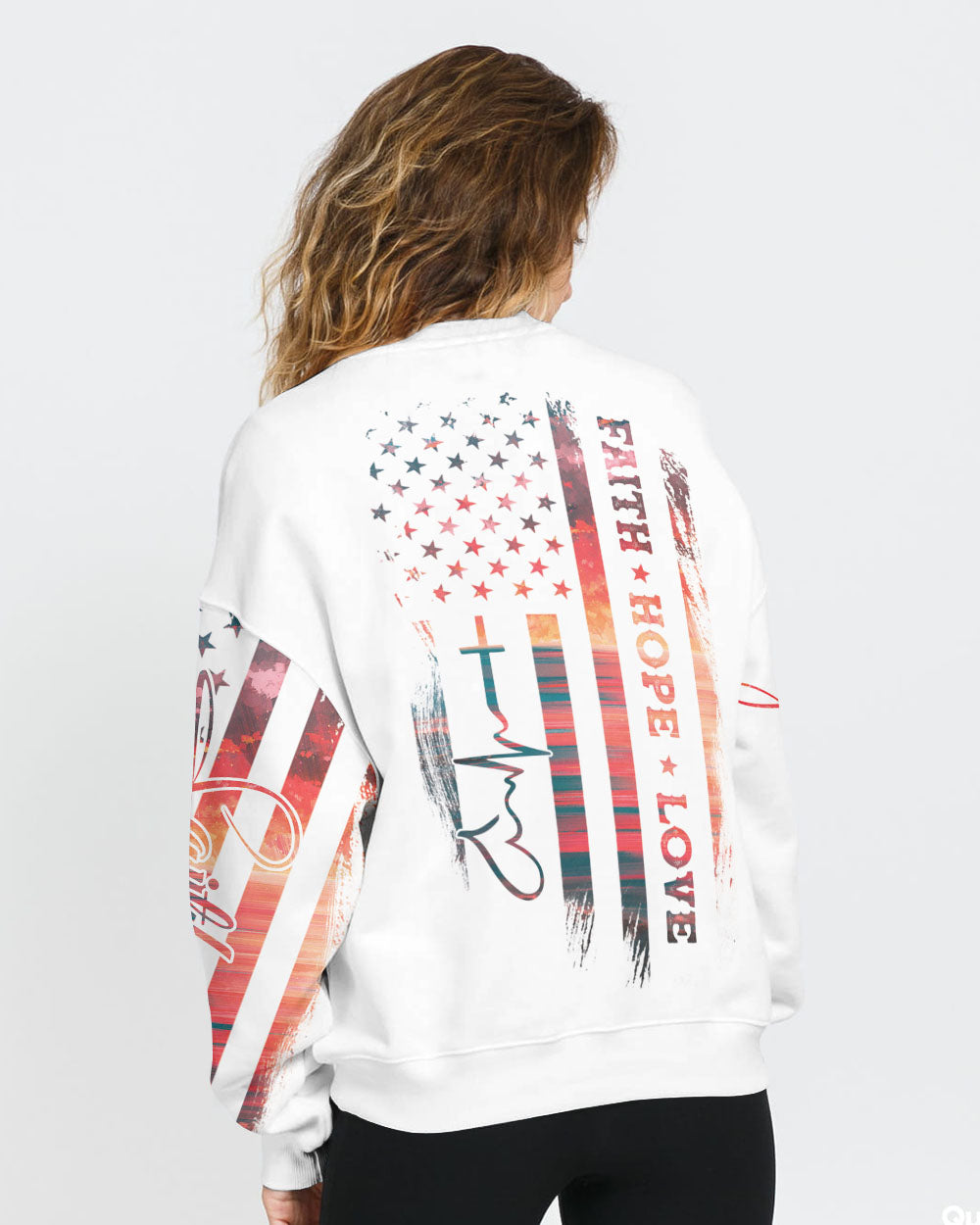 Faith Hope Love Sunset Beach Women's Christian Sweatshirt
