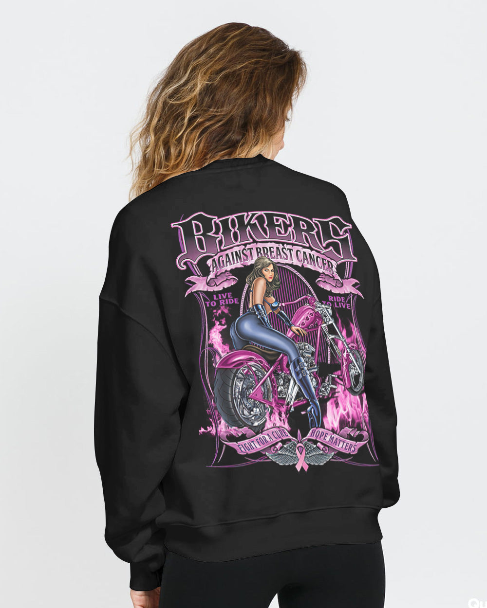 Bikers Fight For A Cure Women's Breast Cancer Awareness Sweatshirt