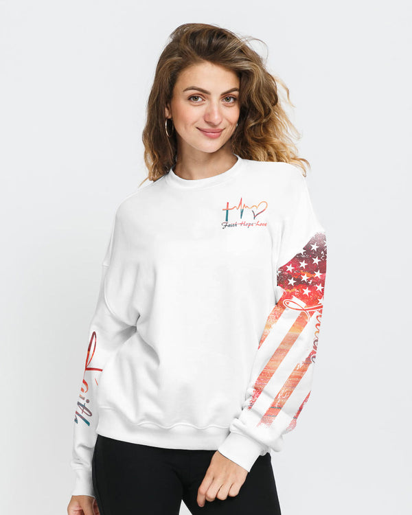 Faith Cross Art Painting Sunset Women's Christian Sweatshirt