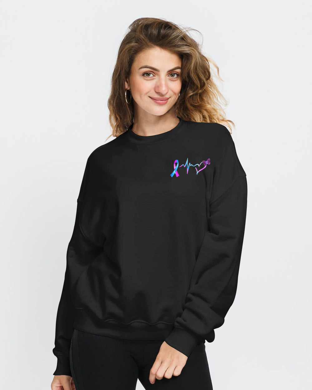Butterfly Faith Hope Love Heart Women's Suicide Prevention Awareness Sweatshirt