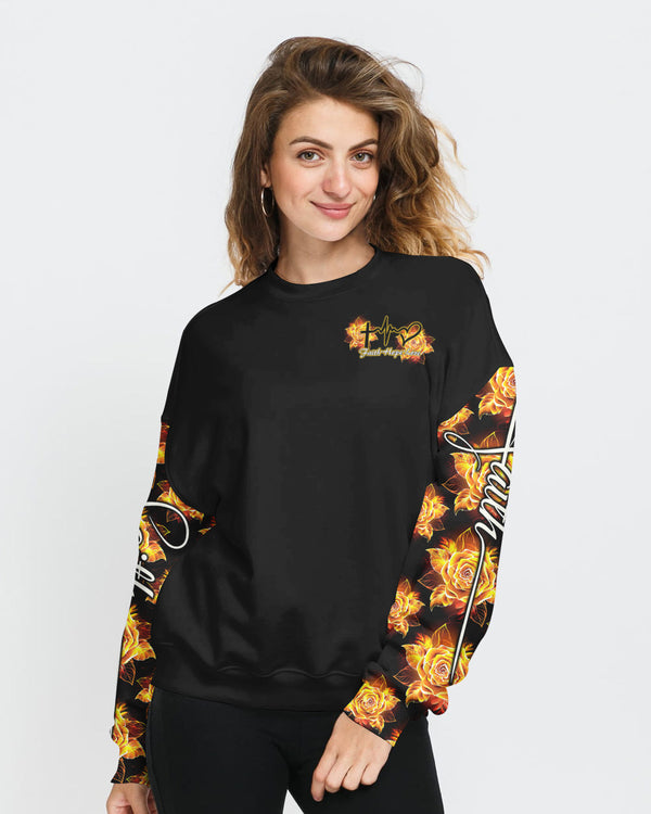 Cross Wings Rose Women's Christian Sweatshirt