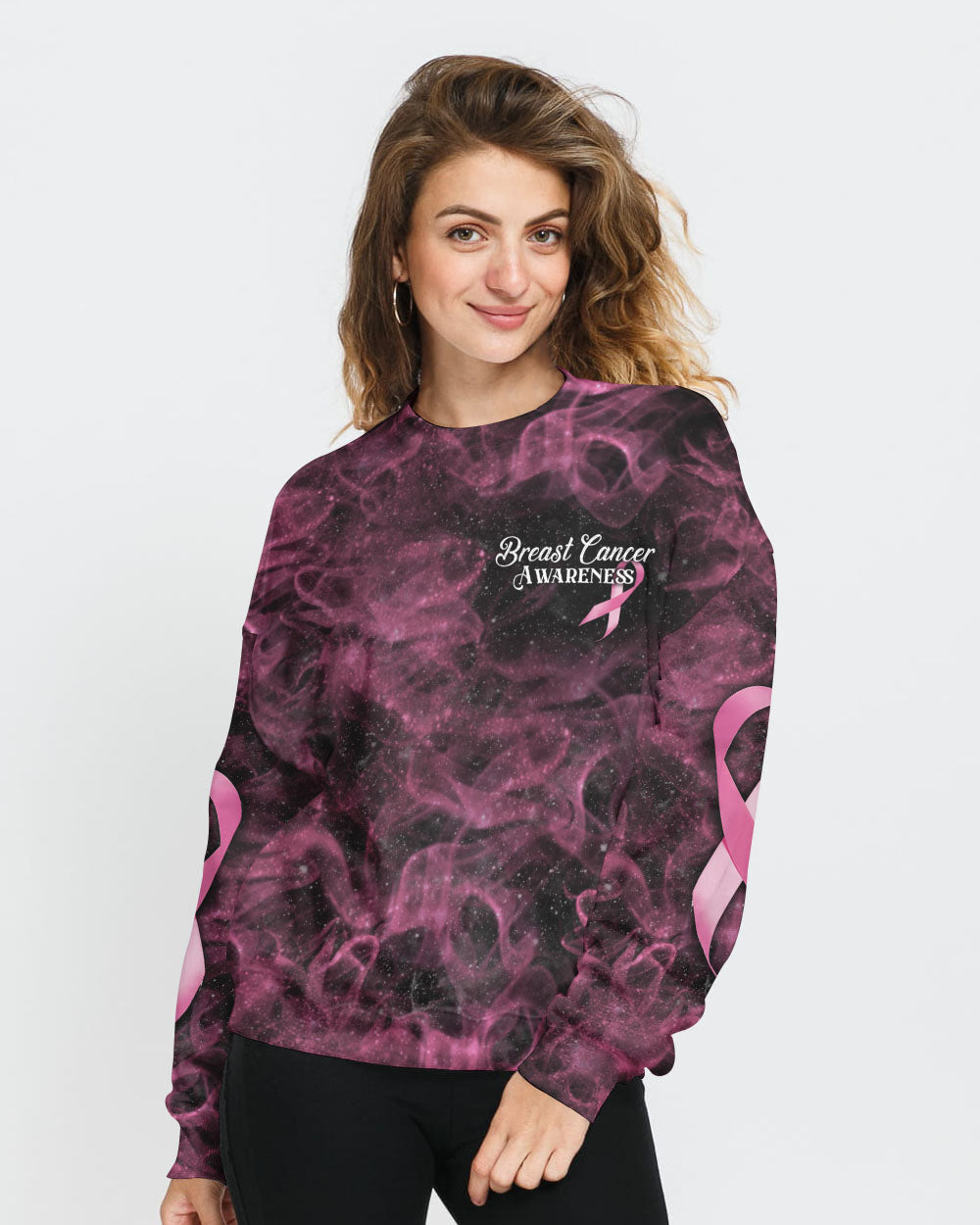 Rose Dragon Women's Breast Cancer Awareness Sweatshirt