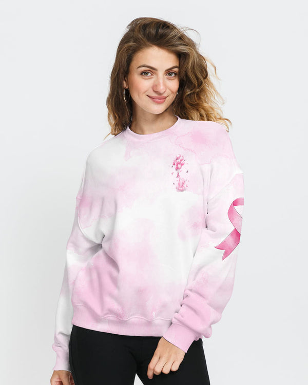 Hope For A Cure Elephant Balloon Women's Breast Cancer Awareness Sweatshirt