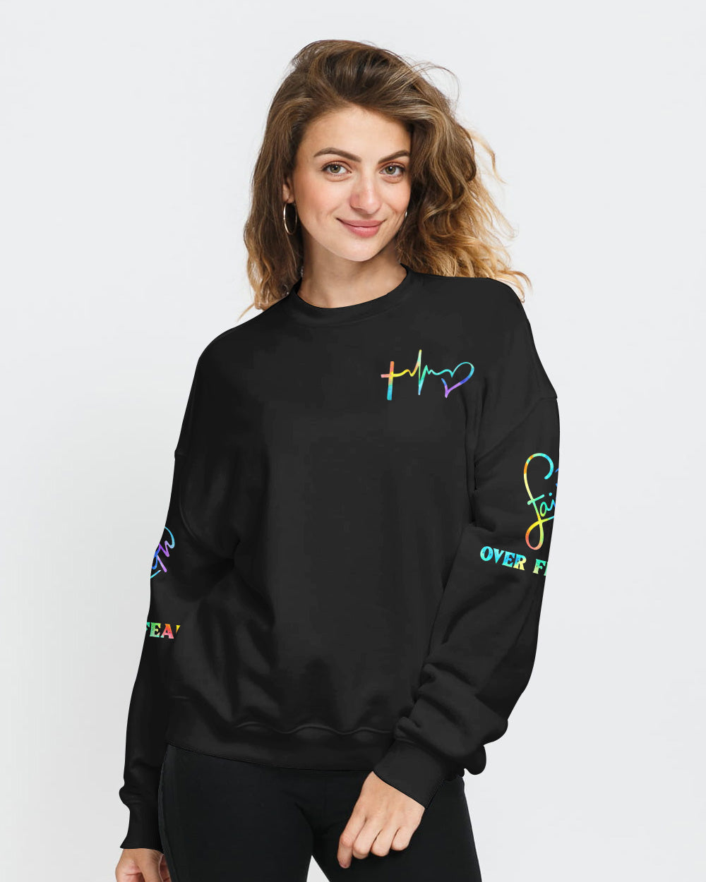 Jesus Faith Over Fear Women's Christian Sweatshirt