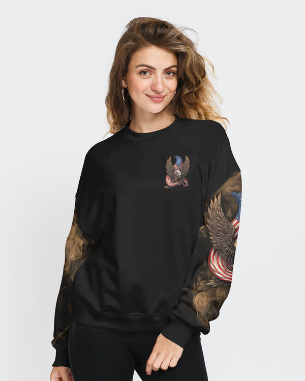 One Nation Under God Eagle Flag Vintage Women's Christian Sweatshirt