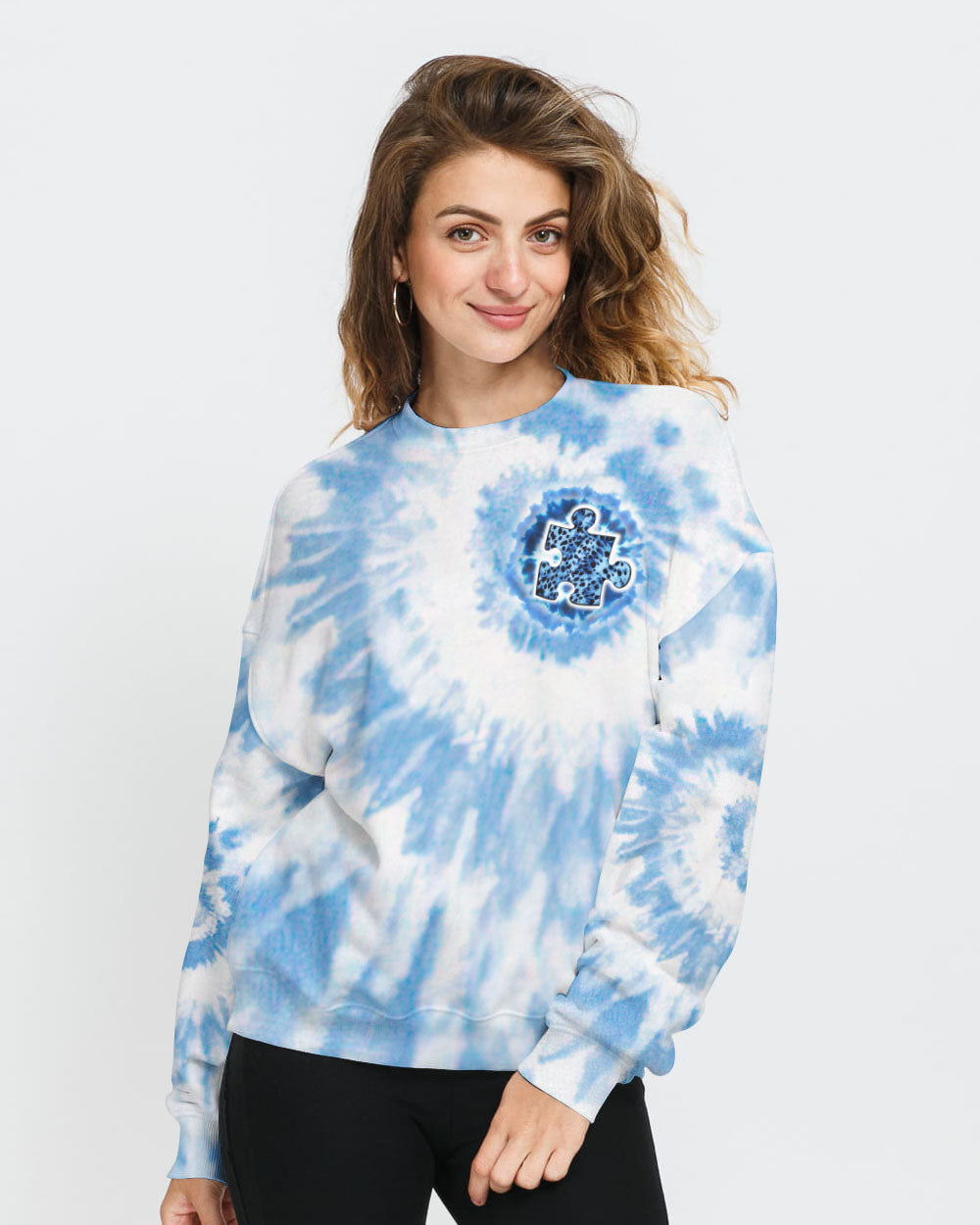 In April We Wear Blue Women's Autism Awareness Sweatshirt