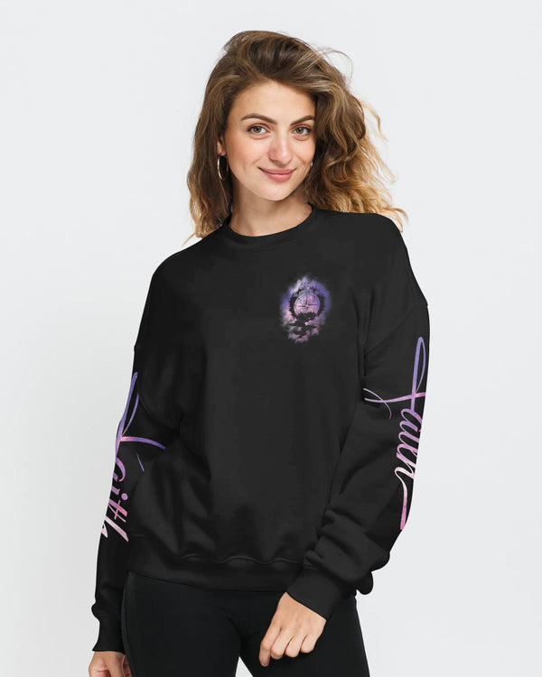 Faith Can Move The Mountains Galaxy Compass Flag Women's Christian Sweatshirt