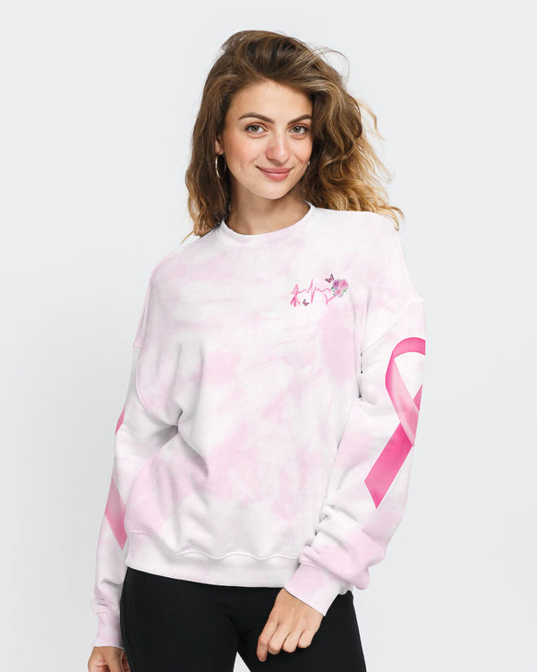 Butterfly Flower Cross Ribbon Women's Breast Cancer Awareness Sweatshirt