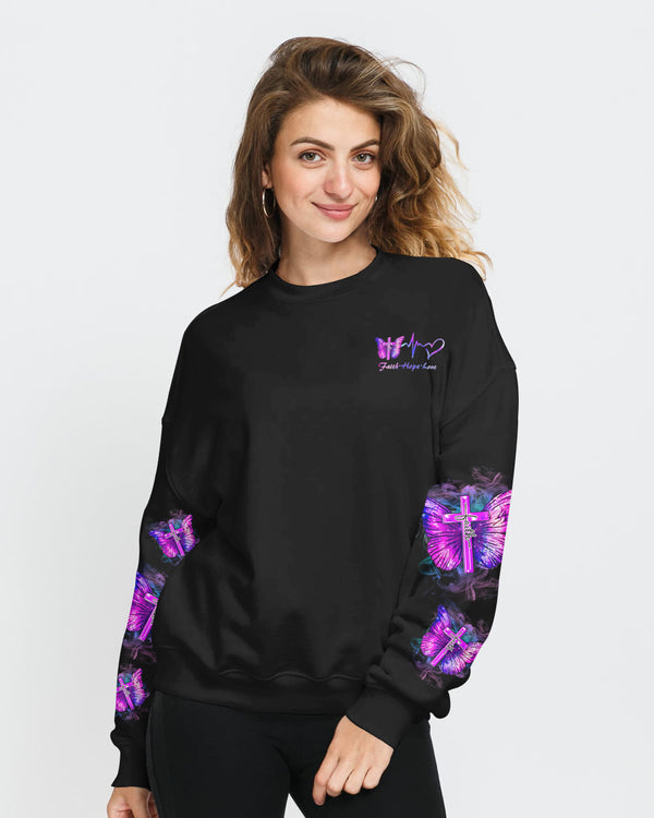 Faith Butterfly Dreamcatcher Galaxy Women's Christian Sweatshirt