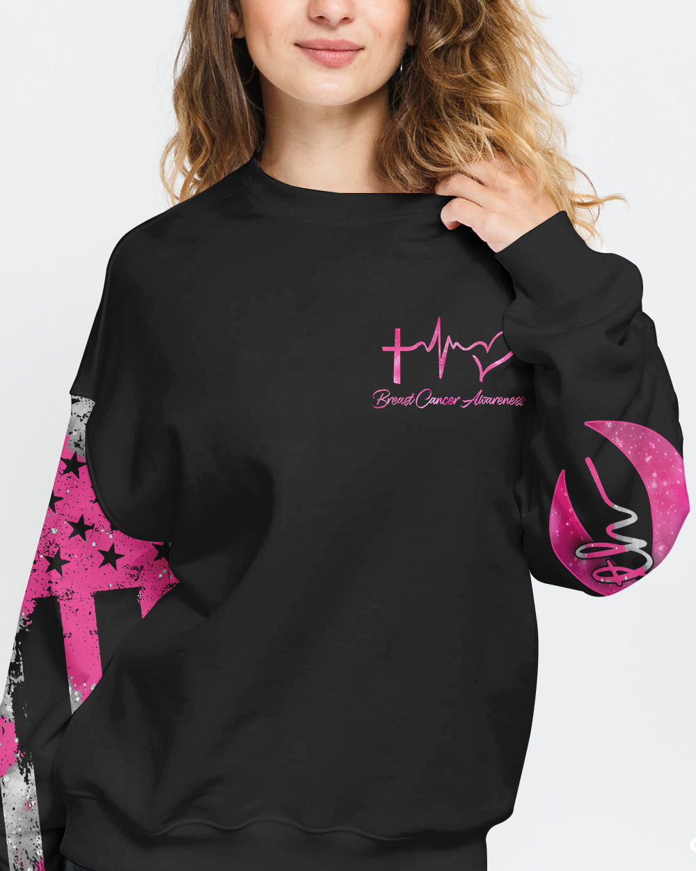 Wings Ribbon Women's Breast Cancer Awareness Sweatshirt