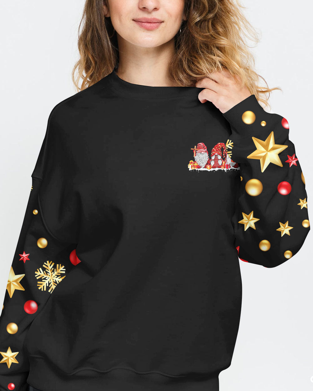 Faith Hope Love Gnome Christmas Women's Christian Sweatshirt