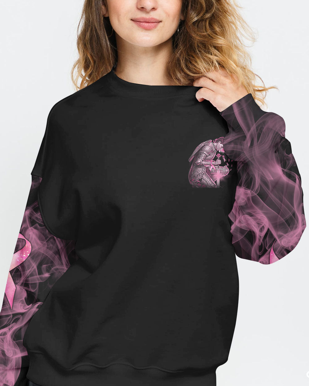 It Ain't Over Until God Says It's Over Women's Breast Cancer Awareness Sweatshirt