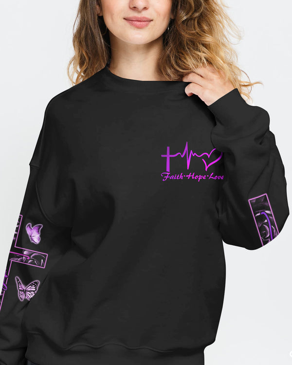 Faith Purple Rose Women's Christian Sweatshirt