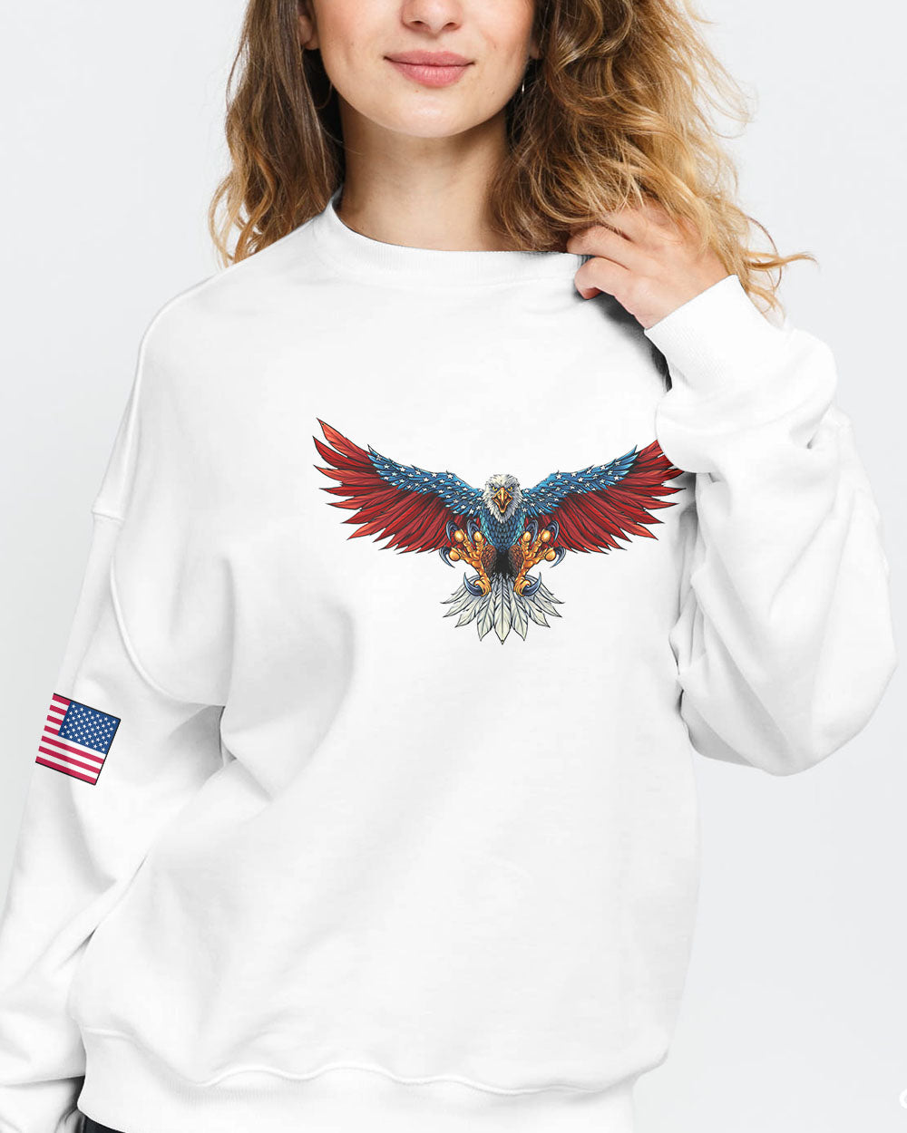 Back The Brave Eagle Flag Women's Christian Sweatshirt
