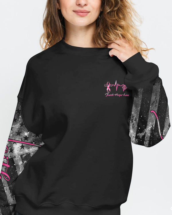 Faith Cross Sunflower Women's Breast Cancer Awareness Sweatshirt
