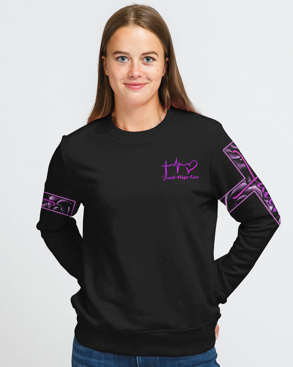 Blessed Purple Rose Women's Christian Sweatshirt