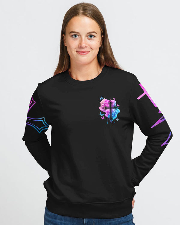 I Can Only Imagine Rose Cross Light Women's Christian Sweatshirt