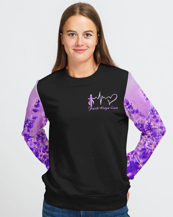Purple Angel Wings Ribbon Faith Women's Epilepsy Awareness Sweatshirt