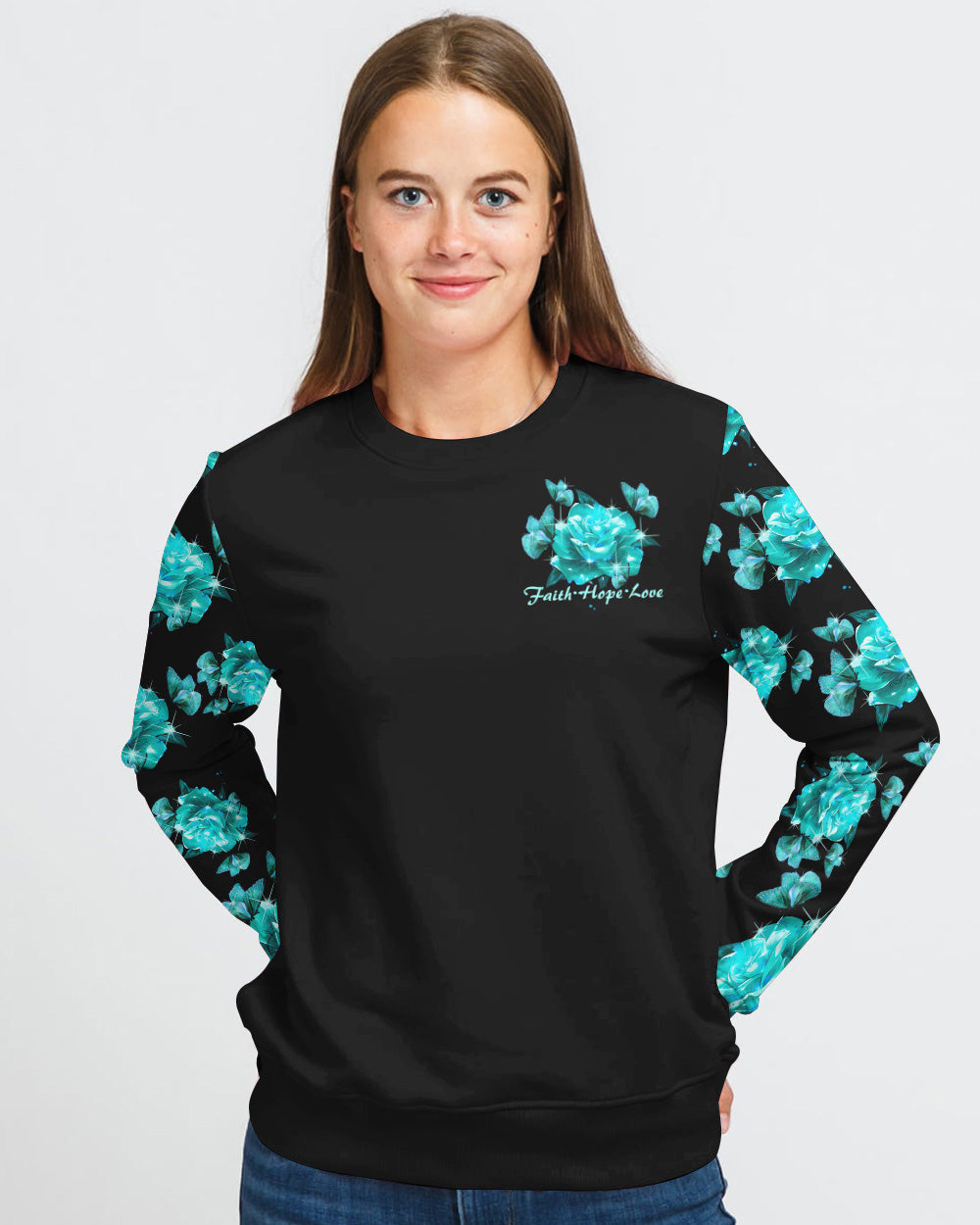 Rose Butterfly Faith Women's Christian Sweatshirt