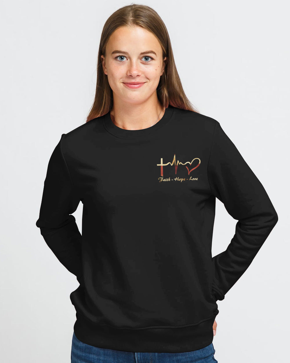 Back The Brave Wings Flag Jobs Women's Christian Sweatshirt